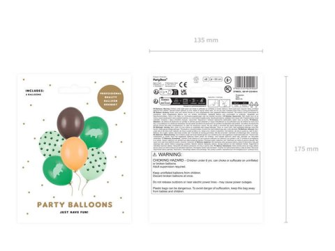 Balony 30 cm, Dinozaur, mix, 6 szt. Balony 30 cm, Dinozaur, mix, 6 szt.