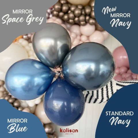 Balony lateksowe Kalisan Mirror Space Grey, szary 30 cm, 50 szt. Balony lateksowe Kalisan Mirror Space Grey, szary 30 cm, 50 szt.
