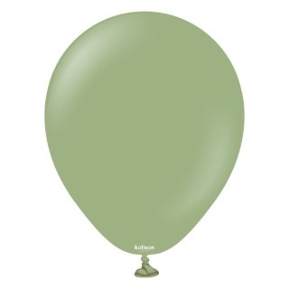 Balony lateksowe Retro Eucalyptus, zielony 13 cm, 100 szt.