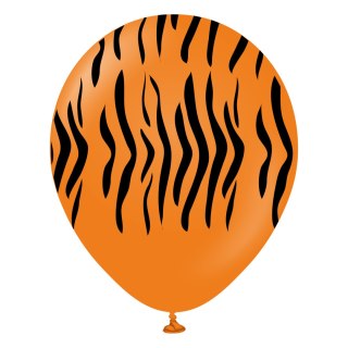 Balony lateksowe Safari Tiger Orange, tygrys, pomarańczowy, 30 cm, 25 szt.