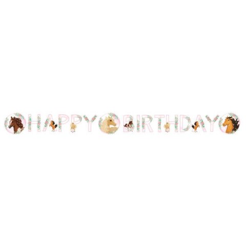 Baner Konie, urodzinowa girlanda 140 x 15 cm Baner Konie, urodzinowa girlanda 140 x 15 cm