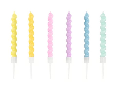 Świeczki urodzinowe zakręcone, 8.5 cm, mix Świeczki urodzinowe zakręcone, 8.5 cm, mix
