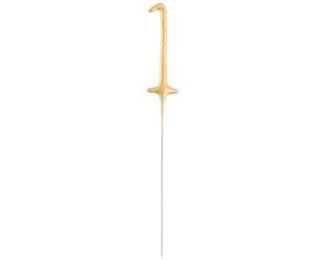 Zimne ognie złota cyfra 1, 17cm