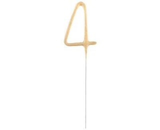 Zimne ognie złota cyfra 4, 17cm