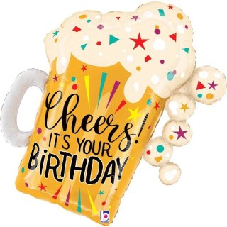 Balon Foliowy urodzinowy Kufel, Cheers It's Your Birthday, 68 cm