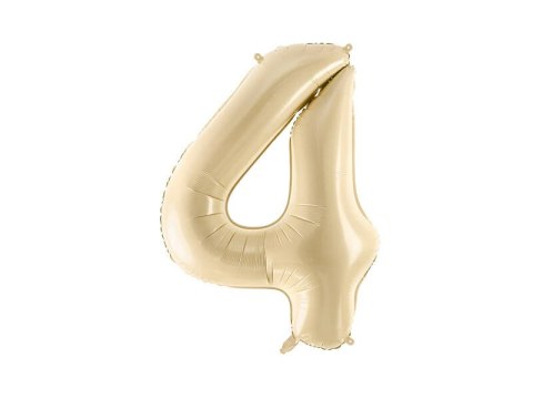 Balon foliowy Cyfra 4, 72cm, beżowa, kremowa Balon foliowy Cyfra 4, 72cm, beżowa, kremowa