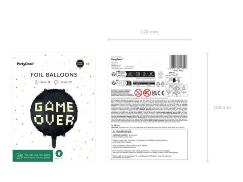 Balon foliowy Game Over, 46 cm