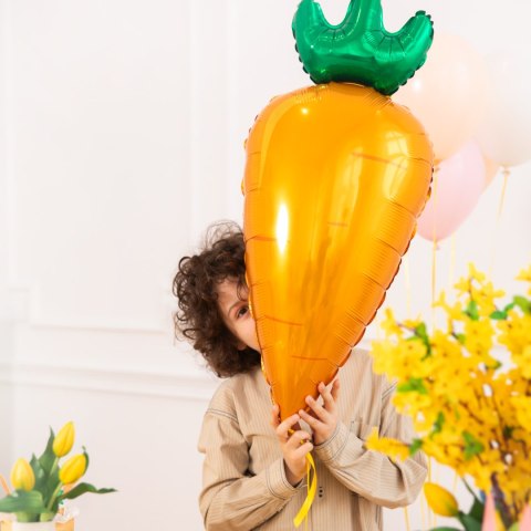 Balon foliowy Marchewka pomarańczowo-zielony 42x91cm Balon foliowy Marchewka pomarańczowo-zielony 42x91cm