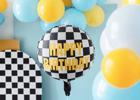 Balon foliowy Szachownica Happy Birthday, 45 cm Balon foliowy Szachownica Happy Birthday, 45 cm