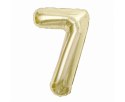 Balon foliowy, cyfra 7, złota, szampańska, 85 cm Balon foliowy, cyfra 7, złota, szampańska, 85 cm