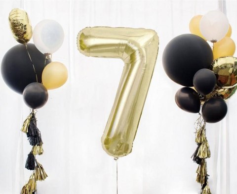 Balon foliowy, cyfra 7, złota, szampańska, 85 cm Balon foliowy, cyfra 7, złota, szampańska, 85 cm