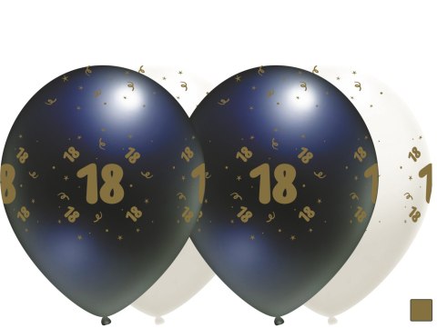 Balony urodzinowe białe, "18", 30cm, 10 szt. Balony urodzinowe białe, "18", 30cm, 10 szt.