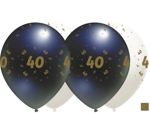 Balony urodzinowe białe, "40", 30cm, 10 szt. Balony urodzinowe białe, "40", 30cm, 10 szt.