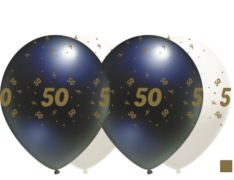 Balony urodzinowe czarne, "50", 30cm, 10 szt. Balony urodzinowe czarne, "50", 30cm, 10 szt.