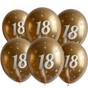 Balony urodzinowe złote "18", 30cm, 50 szt. Balony urodzinowe złote "18", 30cm, 50 szt.