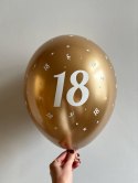 Balony urodzinowe złote "18", 30cm, 50 szt. Balony urodzinowe złote "18", 30cm, 50 szt.
