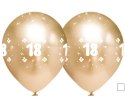 Balony urodzinowe złote "18", 30cm, 50 szt. Balony urodzinowe złote "18", 30cm, 50 szt.