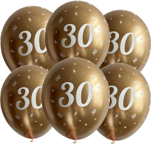 Balony urodzinowe złote "30", 30cm, 10 szt. Balony urodzinowe złote "30", 30cm, 10 szt.