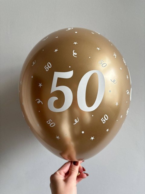 Balony urodzinowe złote "50", 30cm, 50 szt. Balony urodzinowe złote "50", 30cm, 50 szt.