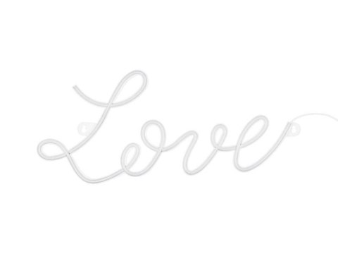 Neon LED - napis Love, biały, 61x27 cm Neon LED - napis Love, biały, 61x27 cm