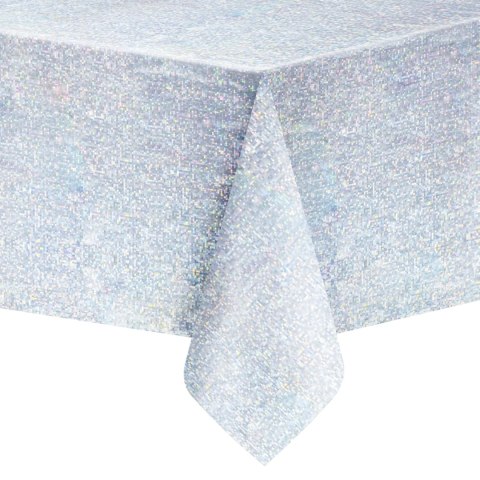 Obrus holograficzny dwustronny czarny/srebrny 137x274cm Obrus holograficzny dwustronny czarny/srebrny 137x274cm