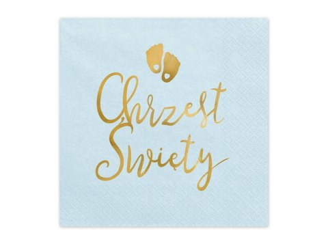 Serwetki Chrzest Święty, niebieskie, 33x33cm, 12 szt. Serwetki Chrzest Święty, niebieskie, 33x33cm, 12 szt.