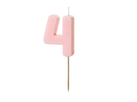 Świeczka urodzinowa Cyferka 4, różowa, 5,5cm Świeczka urodzinowa Cyferka 4, różowa, 5,5cm
