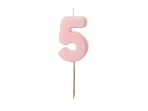 Świeczka urodzinowa Cyferka 5, różowa, 5,5cm Świeczka urodzinowa Cyferka 5, różowa, 5,5cm
