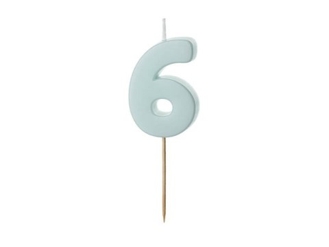 Świeczka urodzinowa Cyferka 6, jasny niebieski, 5,5cm Świeczka urodzinowa Cyferka 6, jasny niebieski, 5,5cm