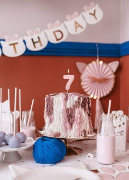 Świeczka urodzinowa Cyferka 7, różowa, 5,5cm