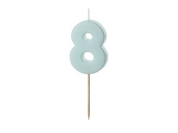 Świeczka urodzinowa Cyferka 8, jasny niebieski, 5,5cm