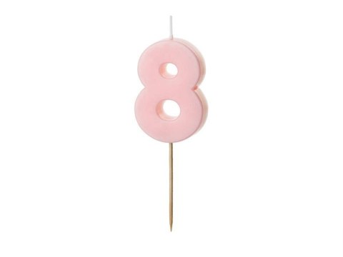 Świeczka urodzinowa Cyferka 8, różowa, 5,5cm Świeczka urodzinowa Cyferka 8, różowa, 5,5cm