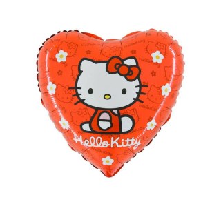 Balon Foliowy Serce Hello Kitty czerwone, 46 cm