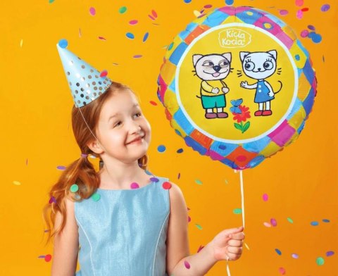 Balon foliowy Bajka Kicia Kocia i Pacek, 18 cali, 46cm Balon foliowy Bajka Kicia Kocia i Pacek, 18 cali, 46cm