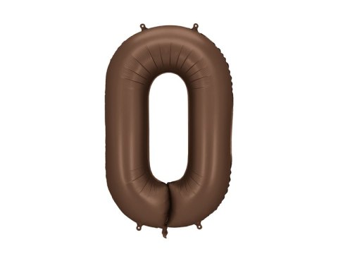 Balon foliowy Cyfra „0" - 86 cm, mocca, brązowy, satynowy Balon foliowy Cyfra „0" - 86 cm, mocca, brązowy, satynowy