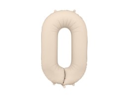 Balon foliowy Cyfra '0', 86cm, jasny beż - mat