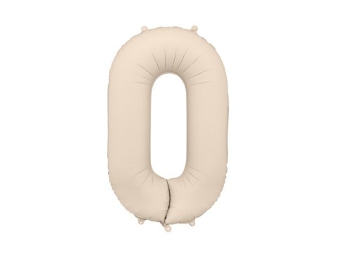 Balon foliowy Cyfra '0', 86cm, jasny beż - mat Balon foliowy Cyfra '0', 86cm, jasny beż - mat