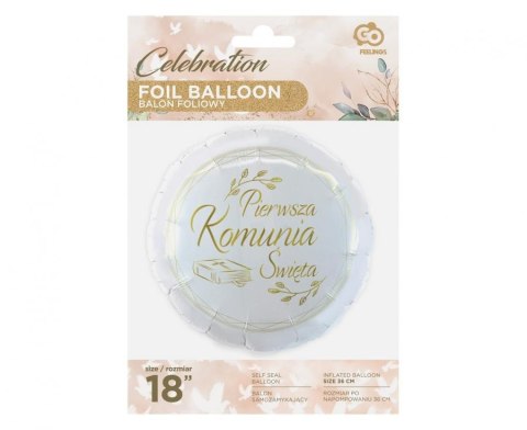 Balon foliowy Pierwsza Komunia Święta, 18 cali, 46cm Balon foliowy Pierwsza Komunia Święta, 18 cali, 46cm