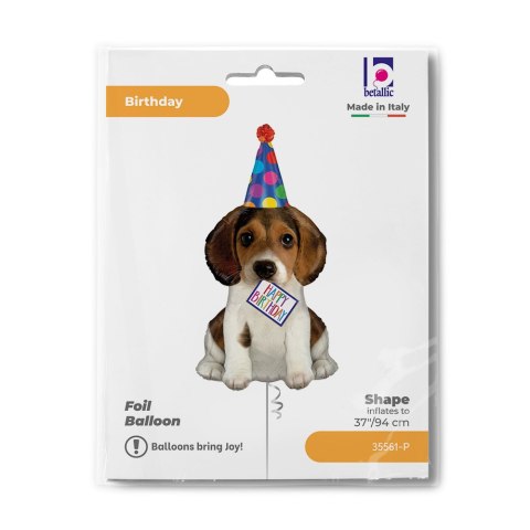 Balon foliowy, Pies urodzinowy, Grabo, 94cm Balon foliowy, Pies urodzinowy, Grabo, 94cm