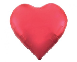 Balon foliowy Serce, matowy czerwony, 65"/165 cm