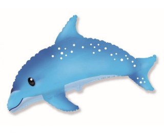 Balon foliowy Słodki Delfin, niebieski- 70cm