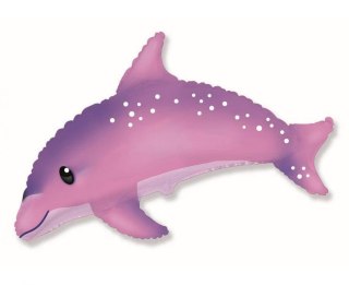 Balon foliowy Słodki Delfin, różowy- 70cm