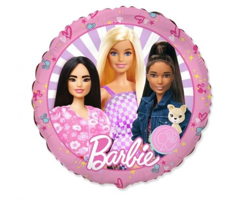 Balon foliowy okrągły Barbie, 46 cm, 18" Balon foliowy okrągły Barbie, 46 cm, 18"