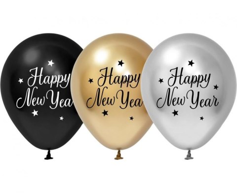 Balony Lateksowe "Happy New Year" - 30 cm, 5 szt. Balony Lateksowe "Happy New Year" - 30 cm, 5 szt.
