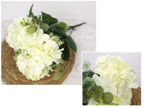 Bukiet sztuczny Hortensja biała, 7 łodyg, 47cm Bukiet sztuczny Hortensja biała, 7 łodyg, 47cm