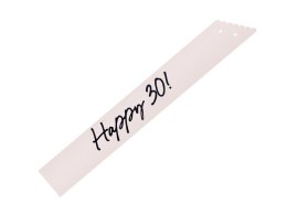 Szarfa Happy 30, trzydziestka - kremowa, 76 cm