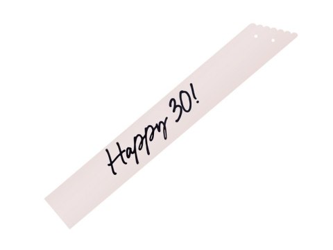Szarfa Happy 30, trzydziestka - kremowa, 76 cm Szarfa Happy 30, trzydziestka - kremowa, 76 cm