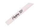 Szarfa Happy 50, pięćdziesiątka - kremowa, 76 cm