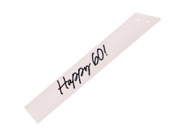 Szarfa Happy 60, sześćdziesiątka - kremowa, 76 cm