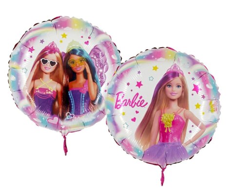 Balon Foliowy okrągły Barbie 46 cm Balon Foliowy okrągły Barbie 46 cm